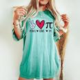 Peace Love Pi Math Lover Teacher Pi Day Mathematic Pi Symbol Women's Oversized Comfort T-shirt Chalky Mint