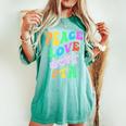 Peace Love Pta Retro Parent Teacher Association Groovy Back Women's Oversized Comfort T-shirt Chalky Mint