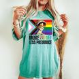 More Pride Less Prejudice Lgbtq Rainbow Pride Month Women's Oversized Comfort T-shirt Chalky Mint