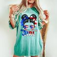Puerto Rico Flag Messy Puerto Rican Girls Souvenirs Women's Oversized Comfort T-shirt Chalky Mint