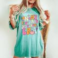 Retro Groovy In My 100 Days Of School Era 100 Days Smarter Women's Oversized Comfort T-shirt Chalky Mint