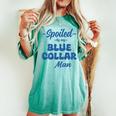 Spoiled By My Blue Collar Man Wife Groovy On Back Women's Oversized Comfort T-shirt Chalky Mint