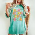 In My Summer Break Era Retro Groovy Summer Break Teacher Women's Oversized Comfort T-shirt Chalky Mint