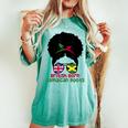 Uk British Grown Jamaican Roots Messy Bun Women's Oversized Comfort T-shirt Chalky Mint