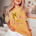 96 And Gorgeous 96Th Birthday 96 Years Old Queen Bday Party Women's Oversized Comfort T-shirt Mustard