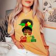 Celebrate Junenth Black Messy Bun 1865 Emancipation Women's Oversized Comfort T-shirt Mustard