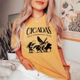 Cicadas 2024 Comeback Tour Band Concert Insect Emergence Women's Oversized Comfort T-shirt Mustard
