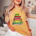 Crayon Christmas Tree Teacher Student Xmas Teacher Pajamas Women's Oversized Comfort T-shirt Mustard
