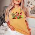 Cute Cups Of Iced Coffee Watermelon Tropical Summer Vacation Women's Oversized Comfort T-shirt Mustard