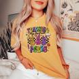 Easter Day Teacher Bunny Happy Easter Day Trendy 2024 Women's Oversized Comfort T-shirt Mustard