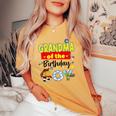Grandma Of The Birthday Boy Toy Familly Matching Story Women's Oversized Comfort T-shirt Mustard