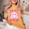 Groovy In My 11Th Birthday Era Eleven 11 Years Old Birthday Women's Oversized Comfort T-shirt Mustard