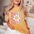 Groovy Daddy Matching Family Birthday Party Daisy Flower Women's Oversized Comfort T-shirt Mustard