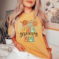 Groovy Gigi Retro Grandma Birthday Matching Family Party Women's Oversized Comfort T-shirt Mustard