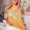 Groovy In My Nina Era Nina Retro Women's Oversized Comfort T-shirt Mustard