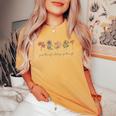 Grow Through What You Go Thru Vintage Wildflower Sunflower Women's Oversized Comfort T-shirt Mustard