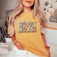 Hoppy Nurse Groovy Easter Day For Nurses & Easter Lovers Women's Oversized Comfort T-shirt Mustard