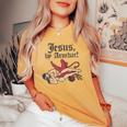 Jesus By Armbar Satan God Christian Faith Women's Oversized Comfort T-shirt Mustard