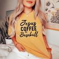 Jesus Coffee And Sport And Christian Lovers Women's Oversized Comfort T-shirt Mustard