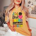 Just A Girl Who Loves Softball And Slime Sports Women's Oversized Comfort T-shirt Mustard