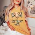 Mom And Dad Birthday Girl Cow Family Party Decorations Women's Oversized Comfort T-shirt Mustard