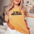 Mom Super Gamer Mommio For Women's Oversized Comfort T-shirt Mustard