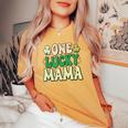 One Lucky Mama Groovy Retro Mama St Patrick's Day Women's Oversized Comfort T-shirt Mustard