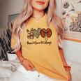 Peace Love Kidneys Leopard Dialysis Nurse Kidney Awareness Women's Oversized Comfort T-shirt Mustard