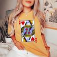 Queen Of Hearts Feminist For Playing Cards Women's Oversized Comfort T-shirt Mustard