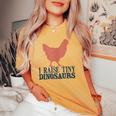 I Raise Tiny Dinosaurs Vintage Retro Chicken Silhouette Women's Oversized Comfort T-shirt Mustard