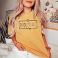 Registrar Crew Team Back To School Teacher Supplies Women's Oversized Comfort T-shirt Mustard