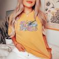 Retro Groovy Flower Medication Aide Out Here Crushin' It Lpn Women's Oversized Comfort T-shirt Mustard