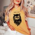 Hiss Off Cute Cat Pun Punny Meow Cat Lover Dad Mom Women's Oversized Comfort T-shirt Mustard