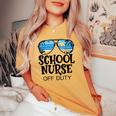 School Nurse Off Duty Sunglasses Beach Summer Women's Oversized Comfort T-shirt Mustard