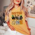 Sister Of The Birthday Wild One Safari Boy Family Matching Women's Oversized Comfort T-shirt Mustard