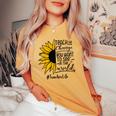 Sunflower Teach The Change You Want To See Teacher Life Women's Oversized Comfort T-shirt Mustard