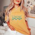 Tanned Tipsy Day Drinking Beach Summer Palms Sandals Women's Oversized Comfort T-shirt Mustard