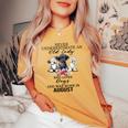 Never Underestimate An Old Lady Who Loves Dogs- August Women's Oversized Comfort T-shirt Mustard