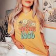 Vintage 1960 Floral Hippie Groovy Daisy Flower 64Th Birthday Women's Oversized Comfort T-shirt Mustard