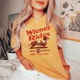 Wiener Rides Free Today Only Wiener Friend Women's Oversized Comfort T-shirt Mustard
