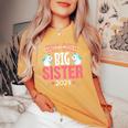 Youth Only Child Big Sister 2024 Cute Unicorn For Girls Toddlers Women's Oversized Comfort T-shirt Mustard