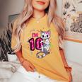 Youth Girls 10Th Birthday Outfit I'm 10 Years Old Cat Kitty Kitten Women's Oversized Comfort T-shirt Mustard