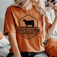 Breeding Cow Breakling Limits Breeder Shorthorn Cattle Women's Oversized Comfort T-shirt Yam