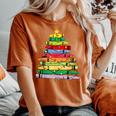 Crayon Christmas Tree Teacher Student Xmas Teacher Pajamas Women's Oversized Comfort T-shirt Yam