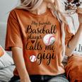 My Favorite Baseball Player Calls Me Gigi Cute Gigi Baseball Women's Oversized Comfort T-shirt Yam