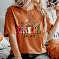 Flowers Groovy Retro Grandma Est 2024 Grandma To Be Women's Oversized Comfort T-shirt Yam