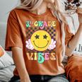 Girls 3Rd Grade Vibes Smile Face Back To School Third Grade Women's Oversized Comfort T-shirt Yam