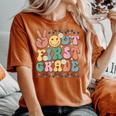 Groovy Last Day Of School 1St Grade Peace Out First Grade Women's Oversized Comfort T-shirt Yam