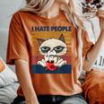 I Hate People Vintage T I Hate People Cat Coffee Women's Oversized Comfort T-shirt Yam