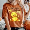 Just A Girl Who Loves Ducks Women's Oversized Comfort T-shirt Yam